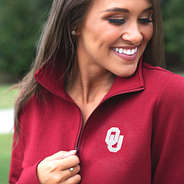 oklahoma crimson quarter zip pullover