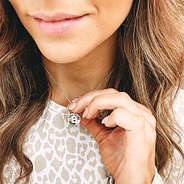 initial charm necklace with leopard top