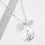 Monogrammed Oyster Necklace in Silver