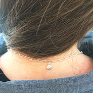 back of monogrammed pendant necklace