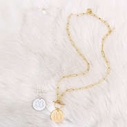 monogrammed pendant necklaces in gold and silver