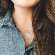 silver monogrammed disc necklace