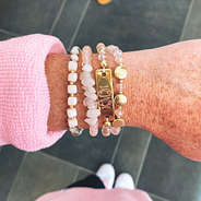 cute pink bracelet stack
