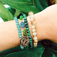 ocean bracelet set with leaves
