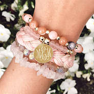 monogrammed boho bracelets with flowers