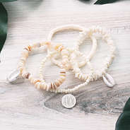 cute puka shell stackable bracelet