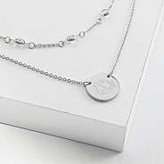 silver monogrammed dainty necklace