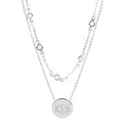 silver monogrammed dainty necklace
