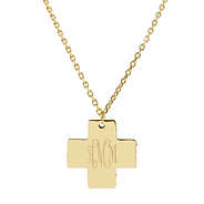 gold monogrammed cross pendant necklace