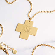 gold necklace with cross pendant