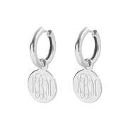 Engraved Hoop Disc Earrings in Silver and Gold- Marleylilly