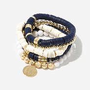 Monogrammed Nantucket Bracelet Set in Navy