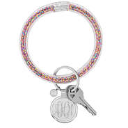 monogrammed confetti key ring in multi