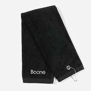 monogrammed golf towel in black with embroidered name