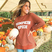 pumpkin spice corded sweatshirt at pumpkin patch
