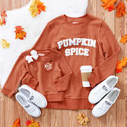 mom and me pumpkin corded sweatshirt styles