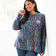 navy safari everyday sweatshirt on julia