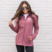 Personalized Zip Up Jacket in Mauve