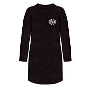 Monogrammed Boucle Sweater Dress in Black