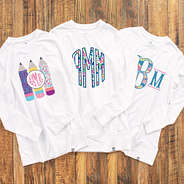 personalized crewneck sweatshirt trio multiple spring and teacher designs