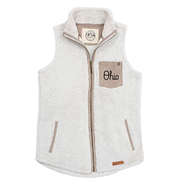 ohio state sherpa vest in ivory