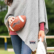 Howard Bison Poncho in Grey with Football