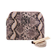 monogrammed snakeskin cosmetic case