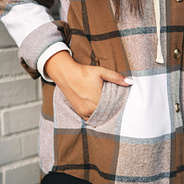 detail of pocket in shacket