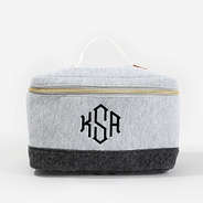 Monogrammed Colorblock Quilted Train Case