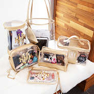 monogrammed gold clear bag collection
