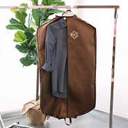 metallic leopard brown garment bag with shirt