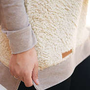 Up Close of Sherpa Raglan Sweatshirt