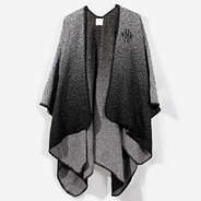 Monogrammed Ombre Poncho in Black - updated