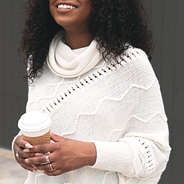 texture details of cowl neck poncho sweater