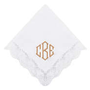 monogrammed bridal handkerchief
