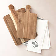 duo charcuterie boards with dish towel set