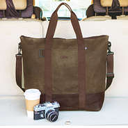 personalized brown waxed cotton cooler with name - updated