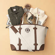 ivory vintage weekender flatlay - 2024