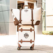 ivory vintage weekender on top of vintage suitcase - 2024