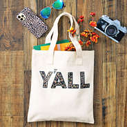 yall tote bag with leopard phone case