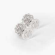 monogrammed stud earring set in silver