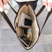 inside of suede tote