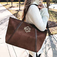 suede tote over the shoulder