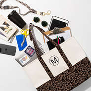 teacher spill shot monogrammed pattern canvas tote