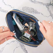 Personalized Chambray Cosmetic Case inside