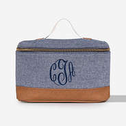 Monogrammed Chambray Train Case