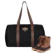 Monogrammed Leopard Duffel Bag