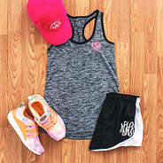 black and grey athletic tank outfit