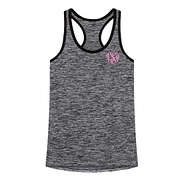monogrammed athletic tank top in black & grey