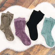 soft chenille socks in tan, blush, black, mint